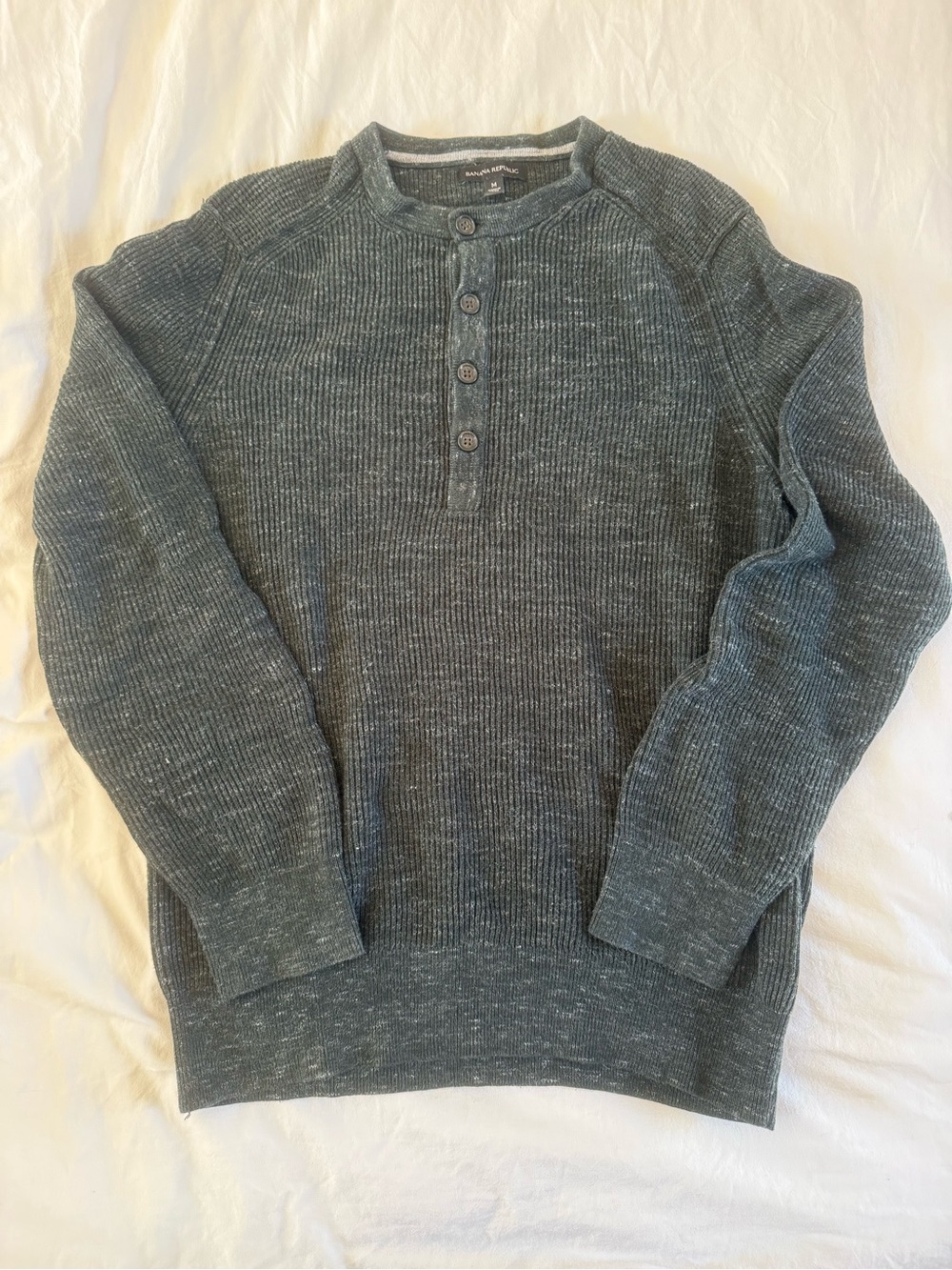 Banana Republic Men’s Heathered Crewneck Henley Sweater